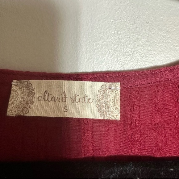 Altrd State Maroon Cotton Long Sleeve Blouse Peasant Top NEW NWT - Picture 5 of 11